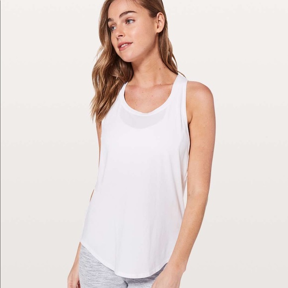 lululemon athletica Tops - Lululemon White Love Tank Pleated